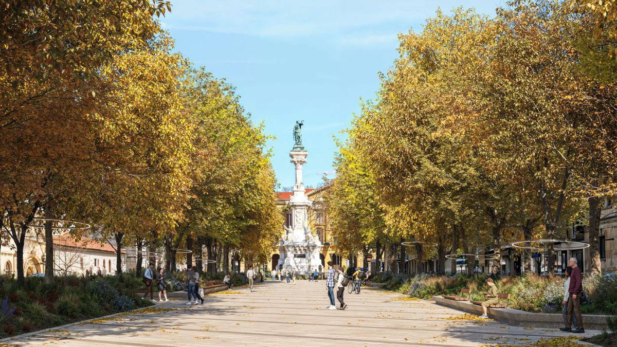 Arrancan las obras de reurbanización del paseo de Sarasate en Pamplona