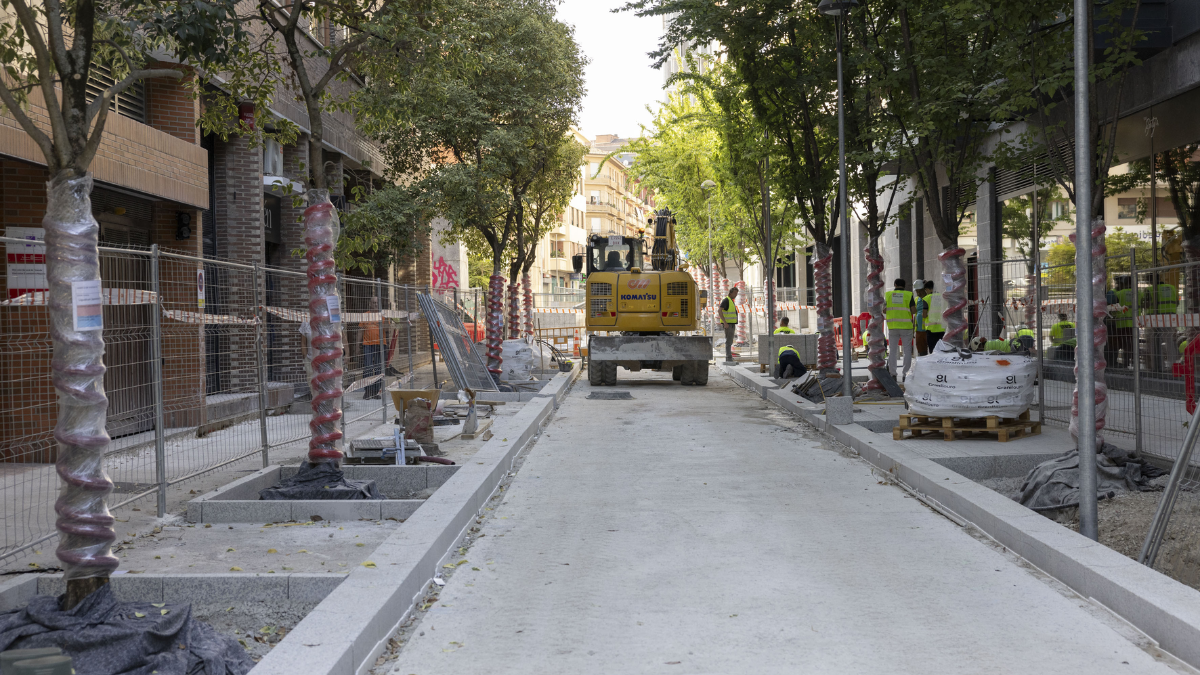 El Paseo de Sarasate se abrirá en San Fermín casi en su totalidad con pavimentación provisional